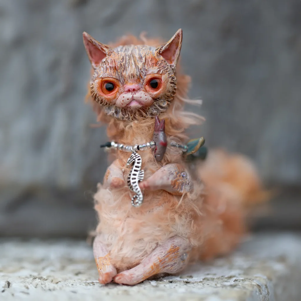 Orange Cat Art Doll